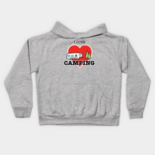 I Love Camping - Heart and Fifth Wheel Kids Hoodie